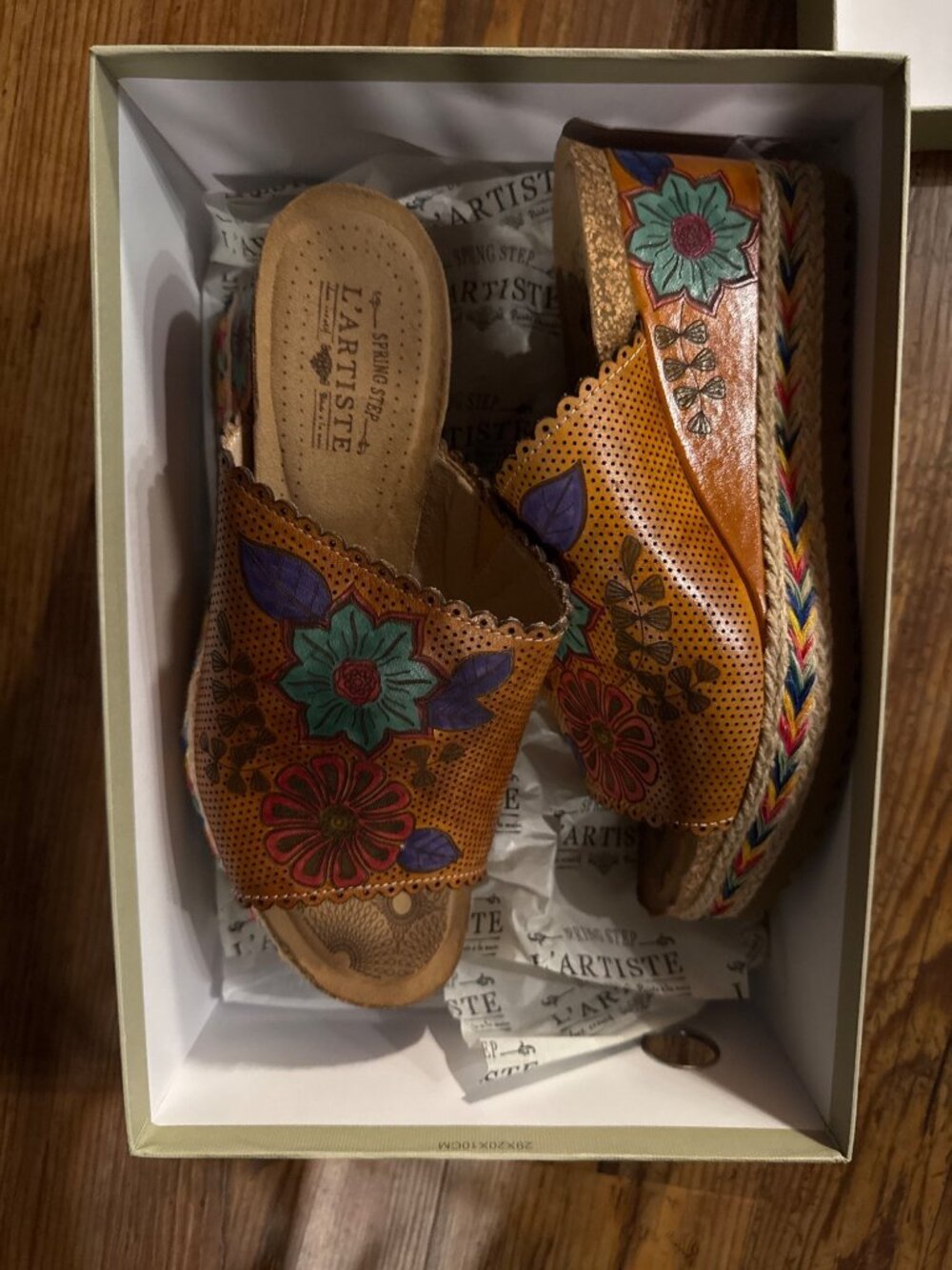 Spring Step LArtiste Delray Beach Espadrille Wedge Size 38 (US 7.5–8) New in Box